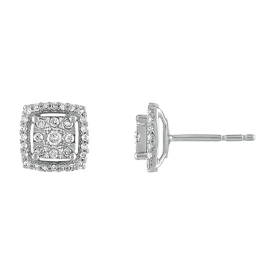 Diamond Blossom 1/4 CT. T.W. Natural White Diamond 10K Gold 8mm Stud Earrings