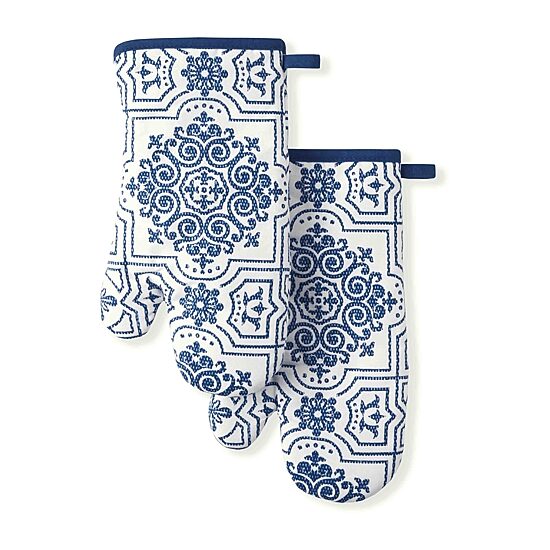 Martha Stewart Stripe Medallion 2-pc. Oven Mitt Set