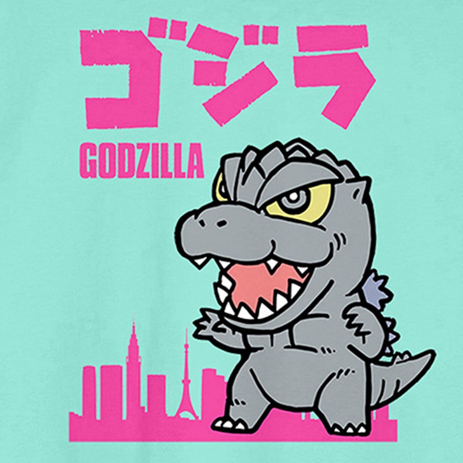 Chibi Godzilla Boyfriend Tee Womens Juniors Crew Neck Short Sleeve Loose Fit Graphic T-Shirt