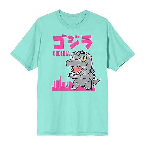 Chibi Godzilla Boyfriend Tee Womens Juniors Crew Neck Short Sleeve Loose Fit Graphic T-Shirt