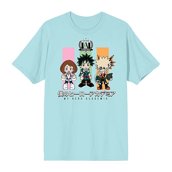 My Hero Academia Anime Chibi  Boyfriend Tee Womens Juniors Crew Neck Short Sleeve Loose Fit Graphic T-Shirt