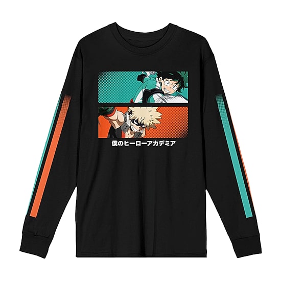 My Hero Academia Boyfriend Long Sleeve Womens Juniors Crew Neck Long Sleeve Loose Fit Graphic T-Shirt