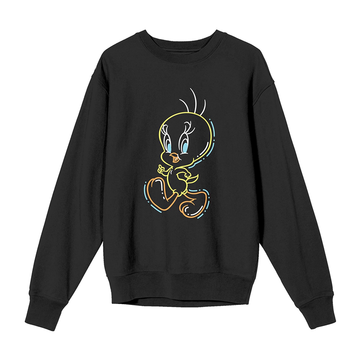 Womens Juniors Crew Neck Long Sleeve Looney Tunes Sweatshirt