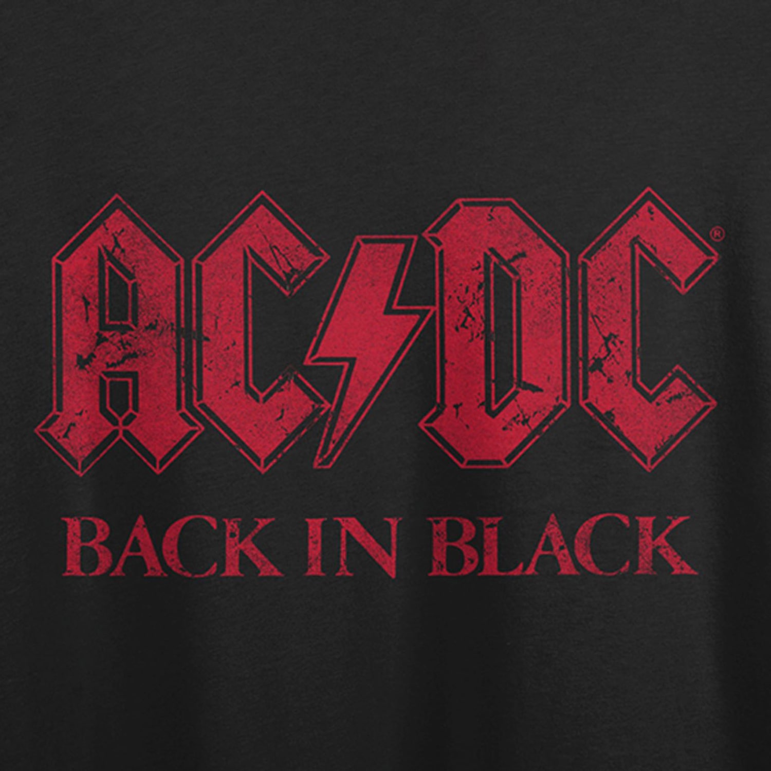 Acdc Back Black Cropped Tee Womens Juniors Crew Neck Short Sleeve Loose Fit Graphic T-Shirt
