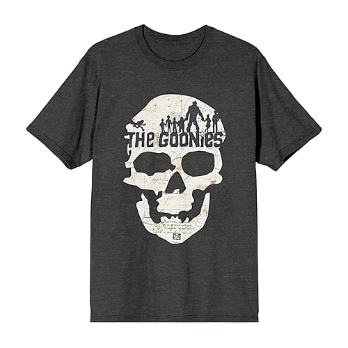 Novelty T-shirts The Goonies Skull Boyfriend Tee Womens Juniors Crew Neck Short Sleeve Loose Fit Graphic T-shirt In Black