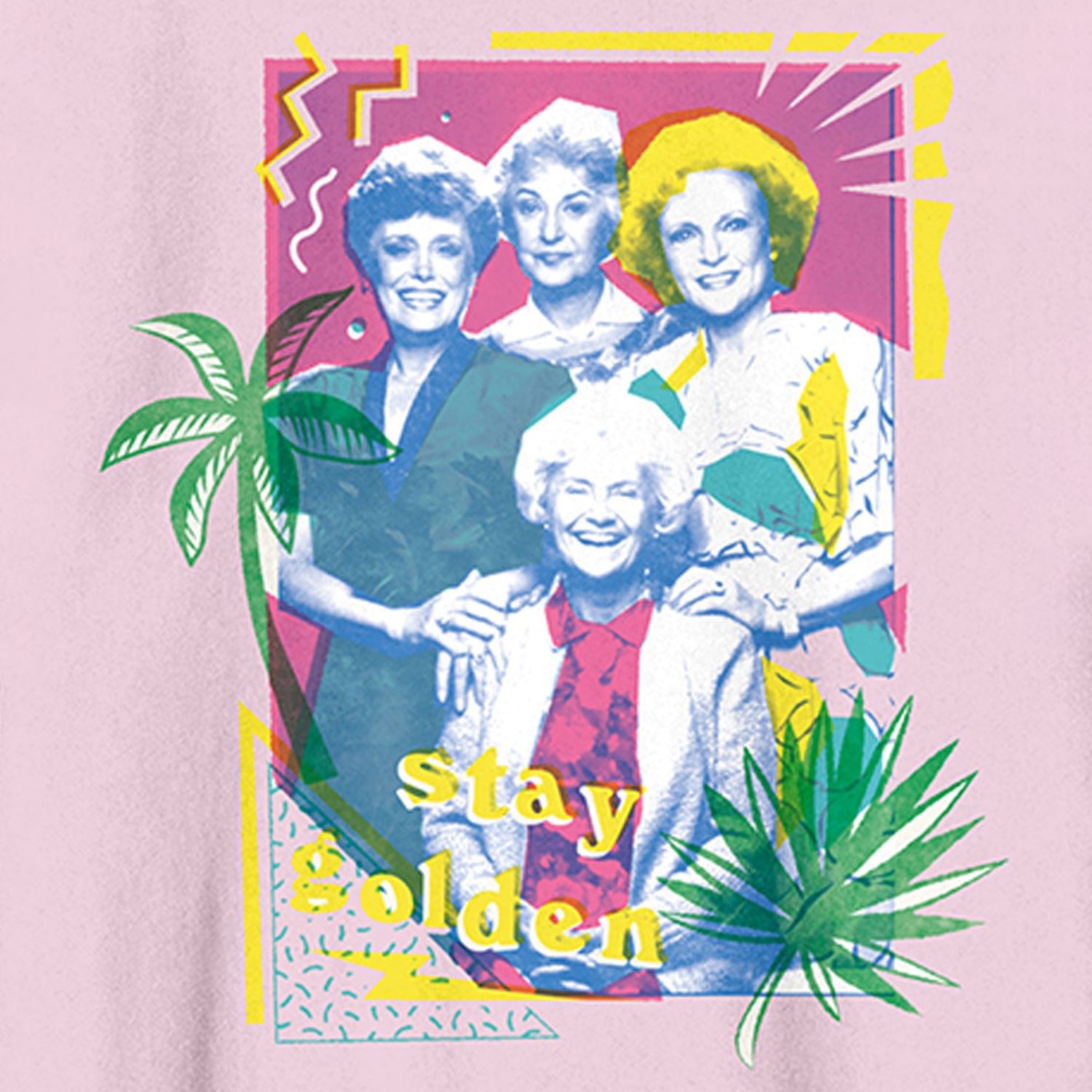 Golden Girls Pastel Art Womens Juniors Crew Neck Long Sleeve Sweatshirt