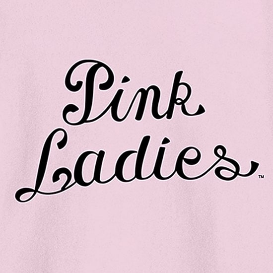 Grease Pink Ladies Logo Womens Juniors Crew Neck Long Sleeve Sweatshirt