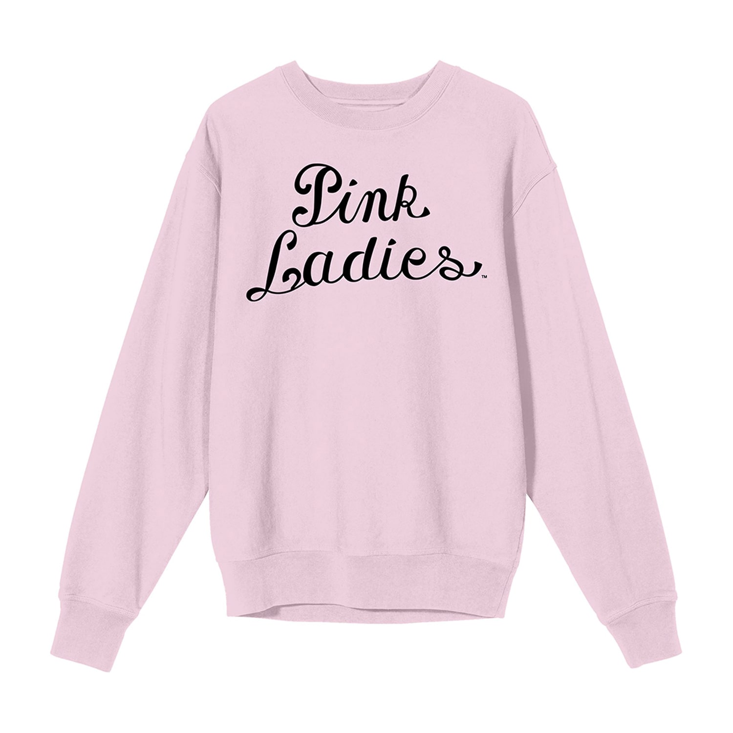 Grease Pink Ladies Logo Womens Juniors Crew Neck Long Sleeve Sweatshirt