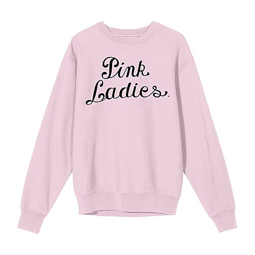 Novelty T-shirts Grease Pink Ladies Logo Womens Juniors Crew Neck Long Sleeve Sweatshirt