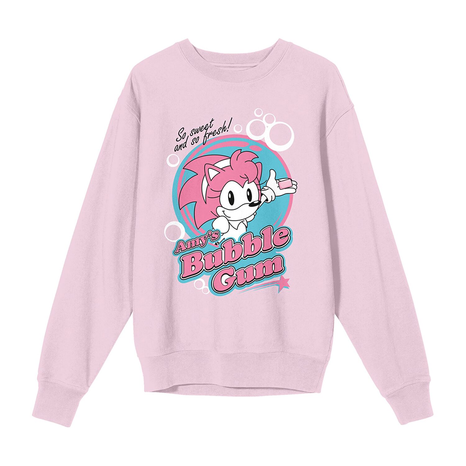Womens Juniors Crew Neck Long Sleeve Sonic the Hedgehog Sweatshirt