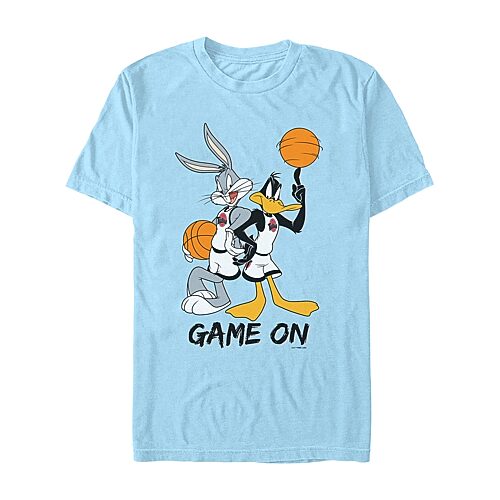 Mens Short Sleeve Looney Tunes Basketball Graphic T-Shirt, X-large, Blue