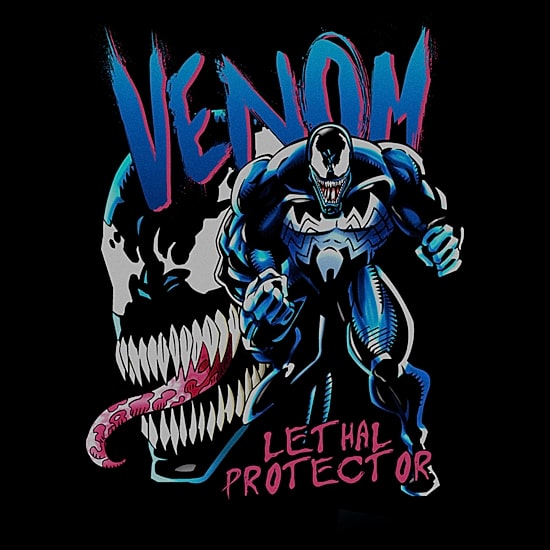 Novelty Mens Crew Neck Short Sleeve Regular Fit Venom Graphic T-Shirt