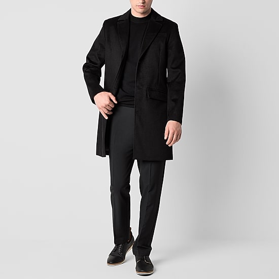 J. Ferrar Mens Water Resistant Midweight Topcoat Coat