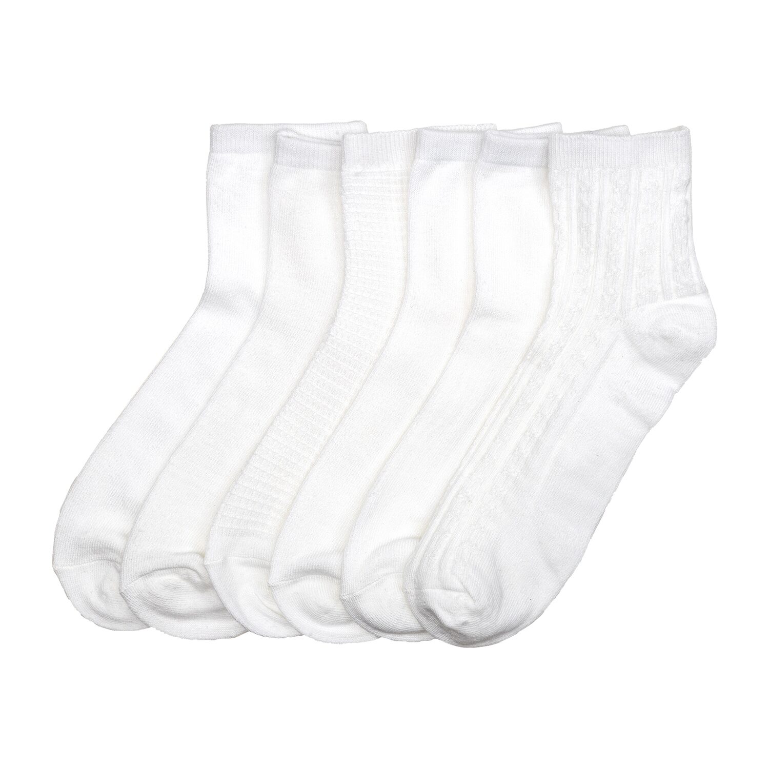 Cuddl Duds Womens 6 Pair Quarter Ankle Socks