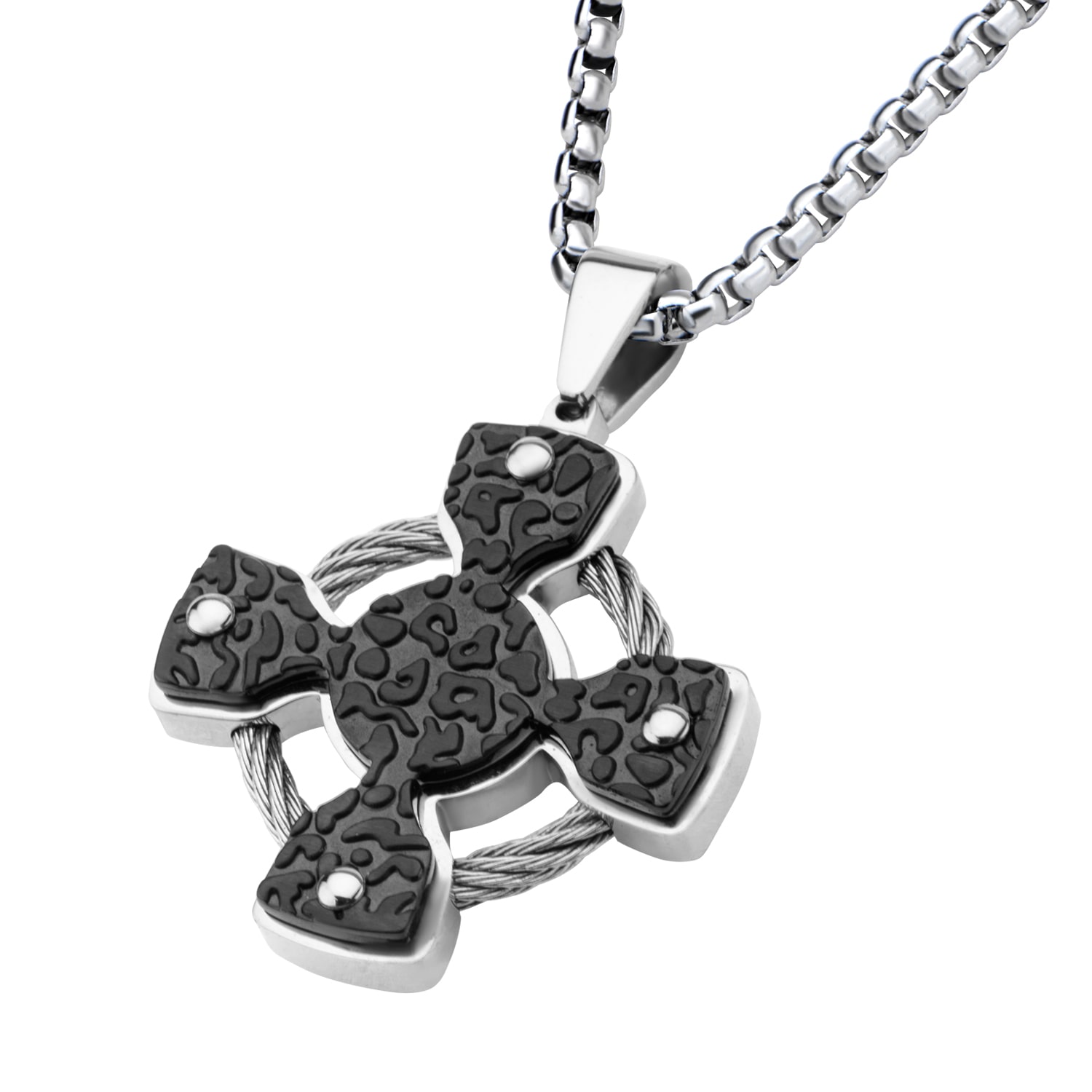 Mens Stainless Steel 24 Inch Pendant Necklace