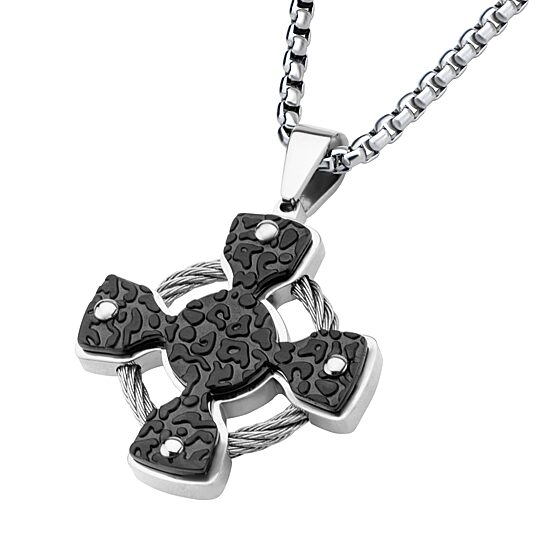 Mens Stainless Steel 24 Inch Pendant Necklace