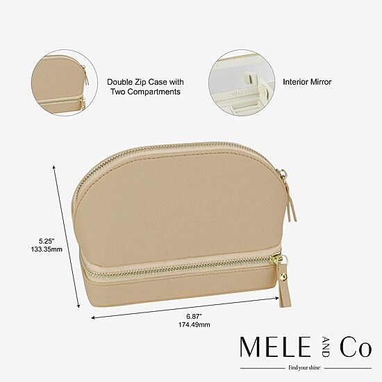 Mele And Co Duo Mirrored Jewelry Travel Case