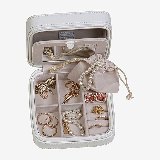 Mele And Co Dana Mirrored Jewelry Travel Case