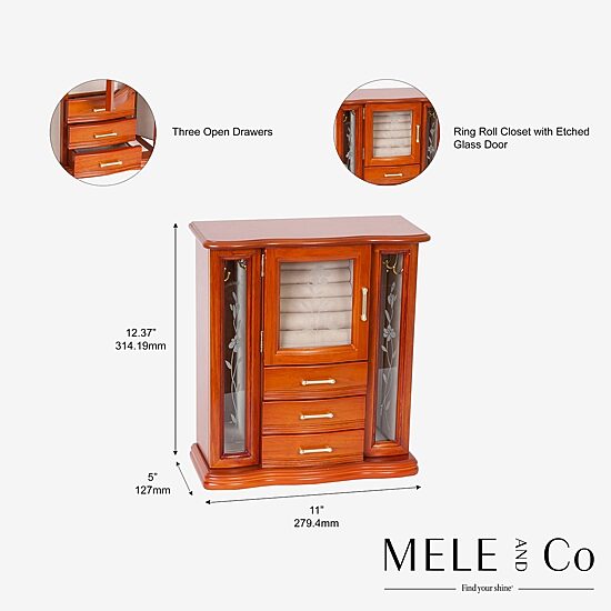 Mele And Co Richmond Walnut Jewelry Box