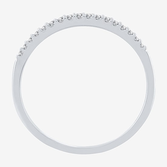 Womens 1/8 CT. T.W. Natural White Diamond 10K Gold Wedding Band