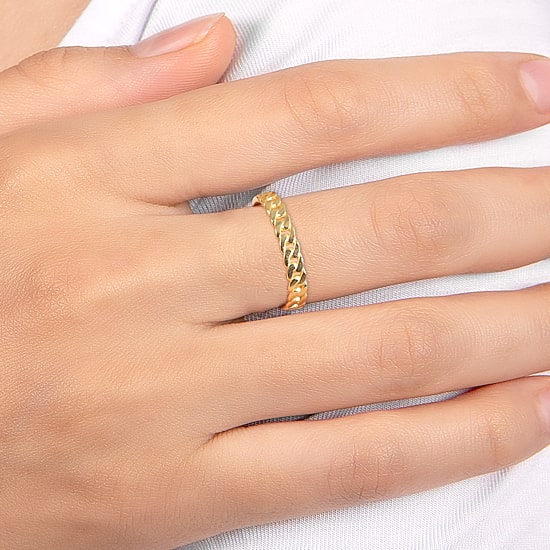 Womens 20MM 14K Gold Over Silver Band