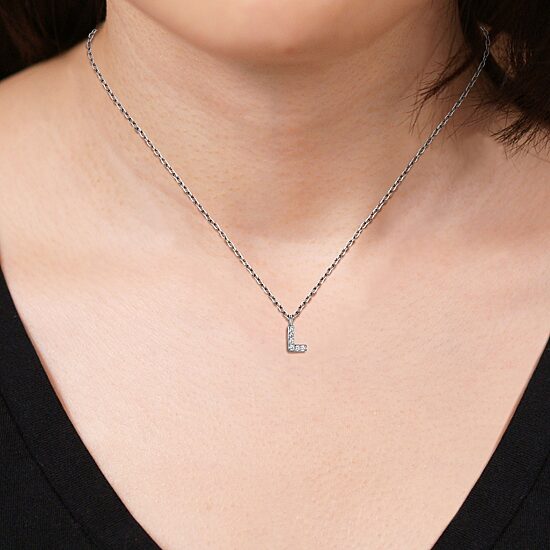 Womens Diamond Accent Cubic Zirconia Sterling Silver Round 18 Inch Pendant Necklace