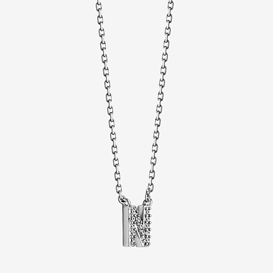 Womens 1/10 CT. T.W. Cubic Zirconia Sterling Silver Round 18 Inch Pendant Necklace
