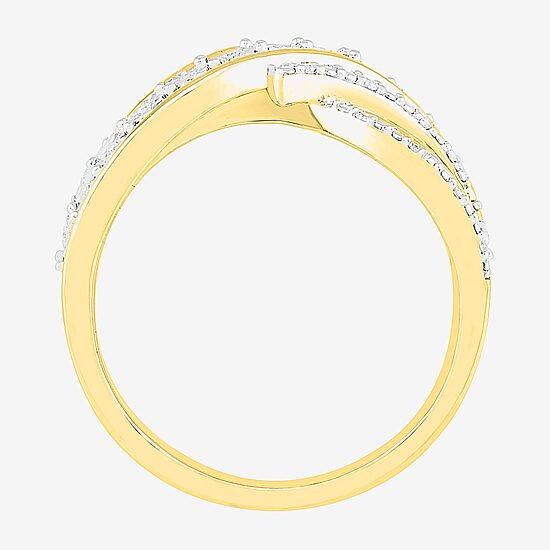 Womens 1/10 CT. T.W. Natural White Diamond 14K Gold Over Silver Band