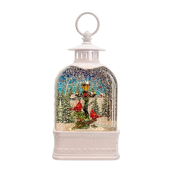 Kurt Adler 10in Battery-Operated Warm White Led Cardinal Christmas Snow Globe
