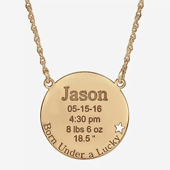 Personalized "Born Under a Lucky Star" Birth Necklace