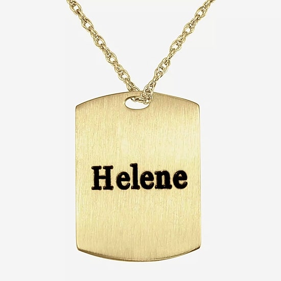 Personalized Name and Lord's Prayer Dog Tag Pendant Necklace
