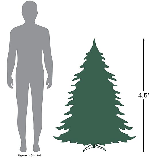 4.5' Pre-Lit Full Ashcroft Cashmere Pine Artificial Christmas Tree - Clear Dura-Lit Lights