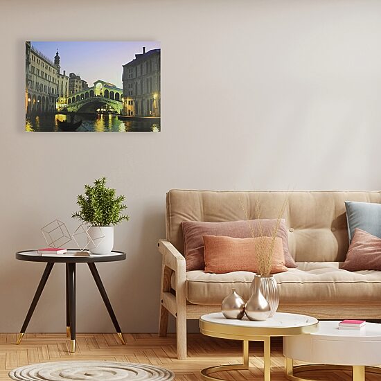 LED Lighted Venice  Italy Grand Canal Canvas Wall Art 15.75" x 23.5"