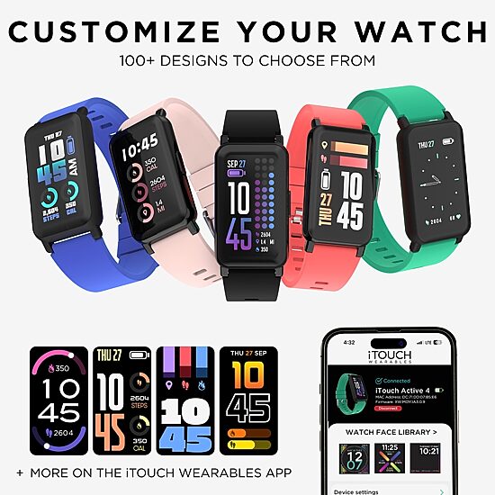 Itouch Active 4 Womens Pink Smart Watch Tc4s01-G12