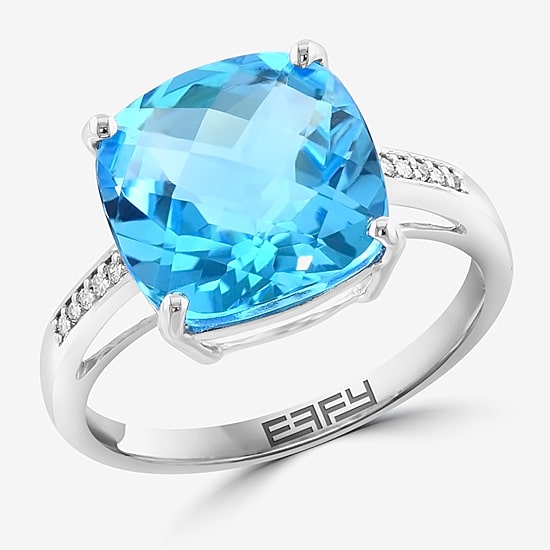 Effy Final Call  Womens Genuine Gemstone 14K White/Yellow/Rose Gold Cushion Cocktail Ring