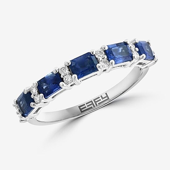 Effy Final Call Womens 1/7 CT. T.W. Lab Created Blue Sapphire 14K Gold Cocktail Ring