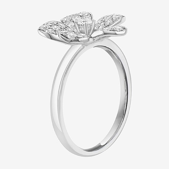 Effy Final Call (E-F / Vs2-Si1) Womens 3/4 CT. T.W. Lab Grown White Diamond Sterling Silver Flower Cocktail Ring