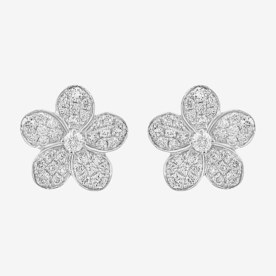 Effy Final Call (E-F / Vs2-Si1) 3/4 CT. T.W. Lab Grown White Diamond Sterling Silver 47mm Flower Stud Earrings
