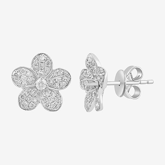 Effy Final Call (E-F / Vs2-Si1) 3/4 CT. T.W. Lab Grown White Diamond Sterling Silver 47mm Flower Stud Earrings