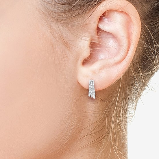 Effy Final Call (G / Vs2-Si1) 1 CT. T.W. Lab Grown White Diamond Sterling Silver 76mm Stud Earrings