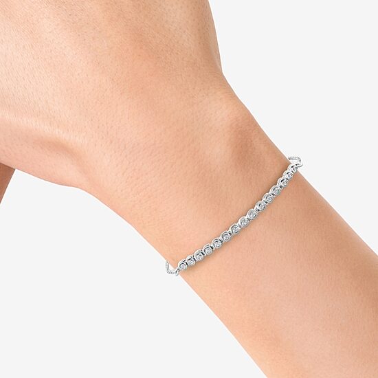 Effy Final Call (G / Si1-Si2) Womens 1/7 CT. T.W. Lab Grown White Diamond Sterling Silver Bolo Bracelet