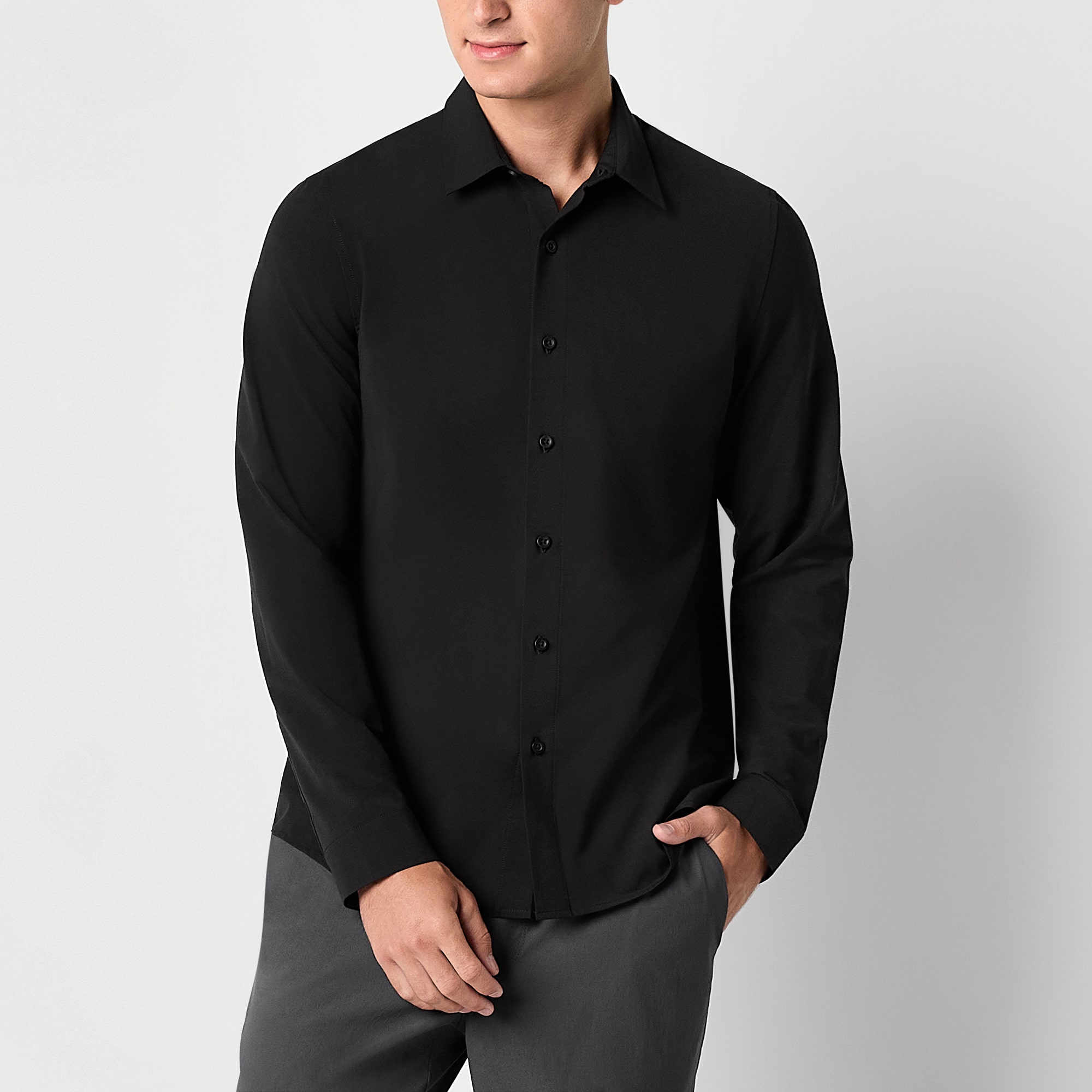 Stylus Mens Long Sleeve Regular Fit Button-Down Shirt