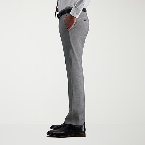 Haggar JMH Tailored Mens Stretch Fabric Modern Fit Plaid Flat Front Suit Pant