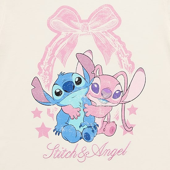 Disney Womens Crew Neck Short Sleeve Boyfriend Fit Lilo & Stitch Juniors Graphic T-Shirt