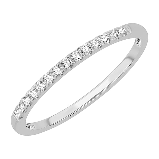 Womens 1/10 CT. T.W. Natural White Diamond 10K Gold Wedding Band