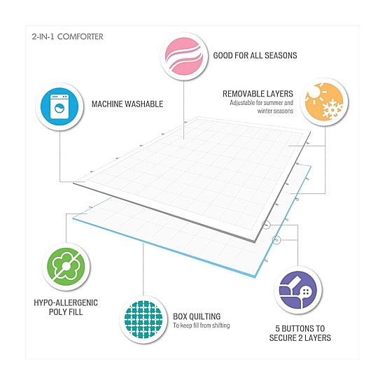  Canton All Season 2 in 1 Down Alternative Comforter