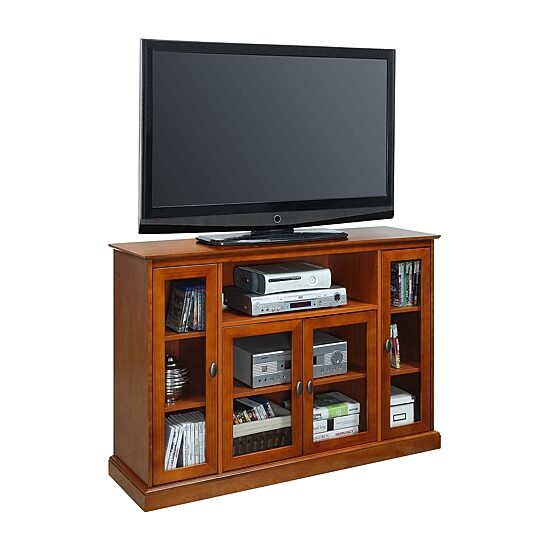 Summit Highboy TV Stand with Storage Cabinets and Shelves