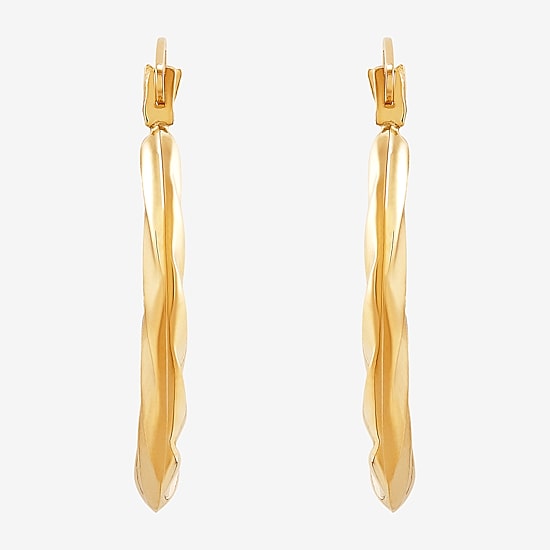 Womens 14K Gold 20.1mm Round Hoop Earrings