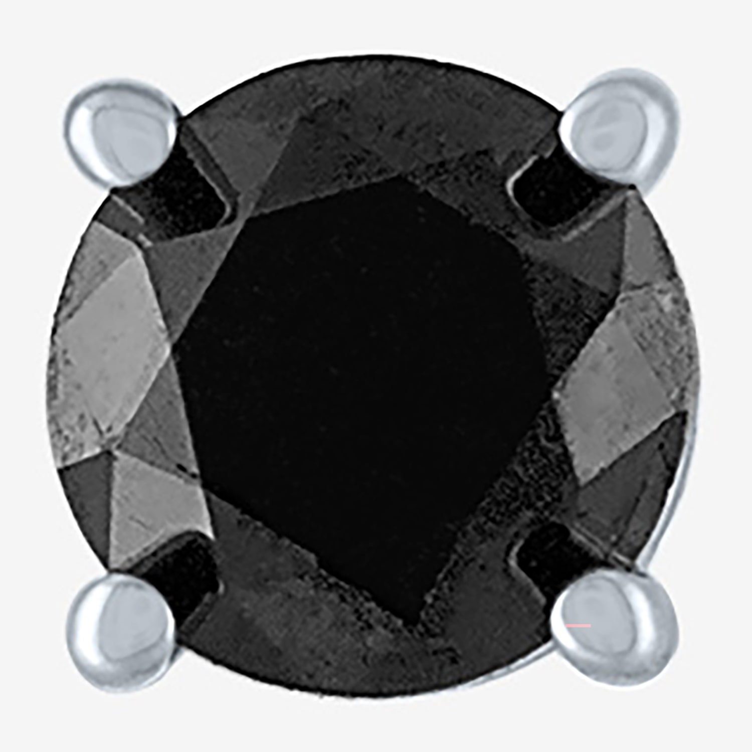 Womens 1/4 CT. Natural Black Diamond 10K Gold Round Single Earring