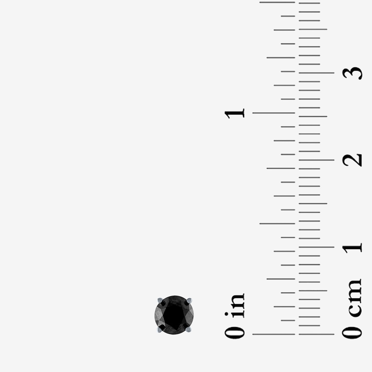 Womens 1/8 CT. Natural Black Diamond 10K Gold 3.3mm Round Single Earring